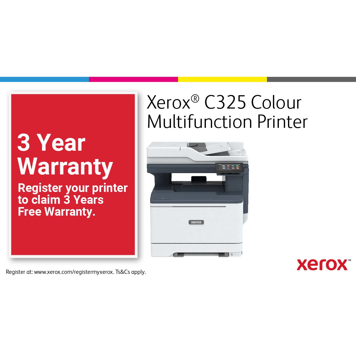 Xerox C325 A4 33ppm þráðlaus tvíhliða afritun/prentun/skönnun/fax PS3 PCL5e/6