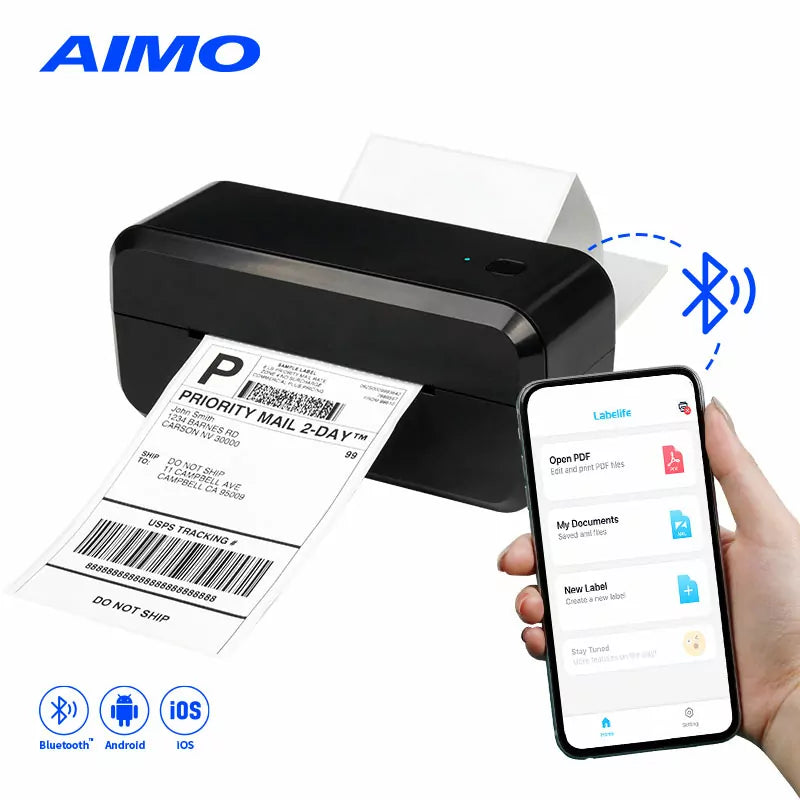 Aimo AM-243 BT límmiðaprentari fyrir sendingar ofl.