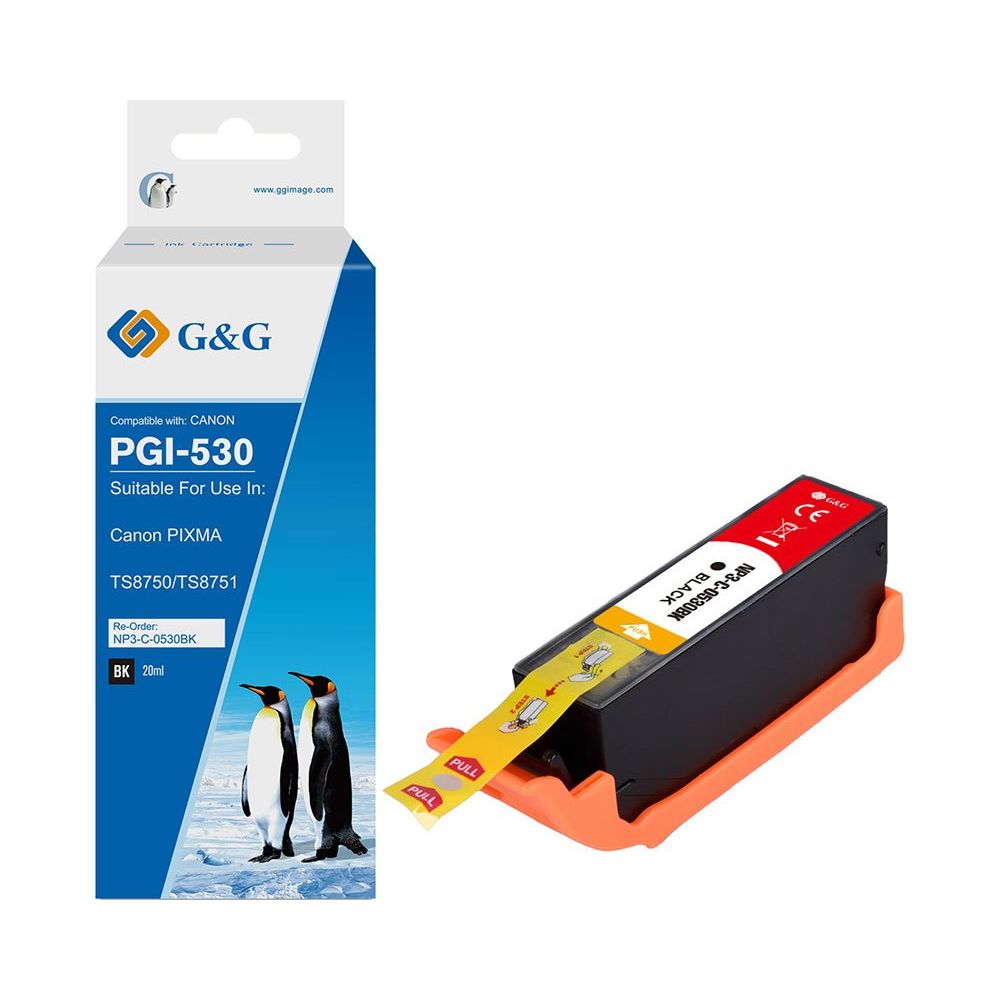 G&G Ninestar samheitahylki: Canon PGI-530 - Svart