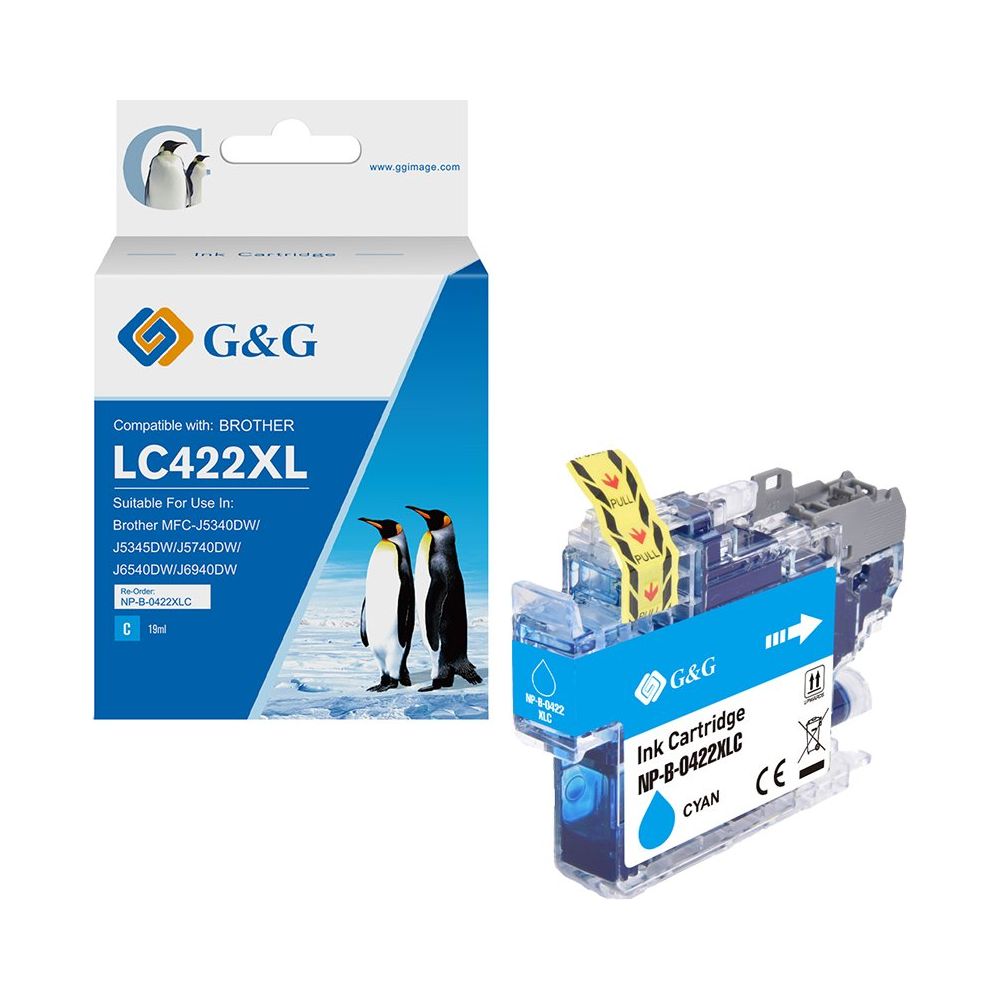 G&G Ninestar samheitahylki: Brother LC-422XLC Blátt