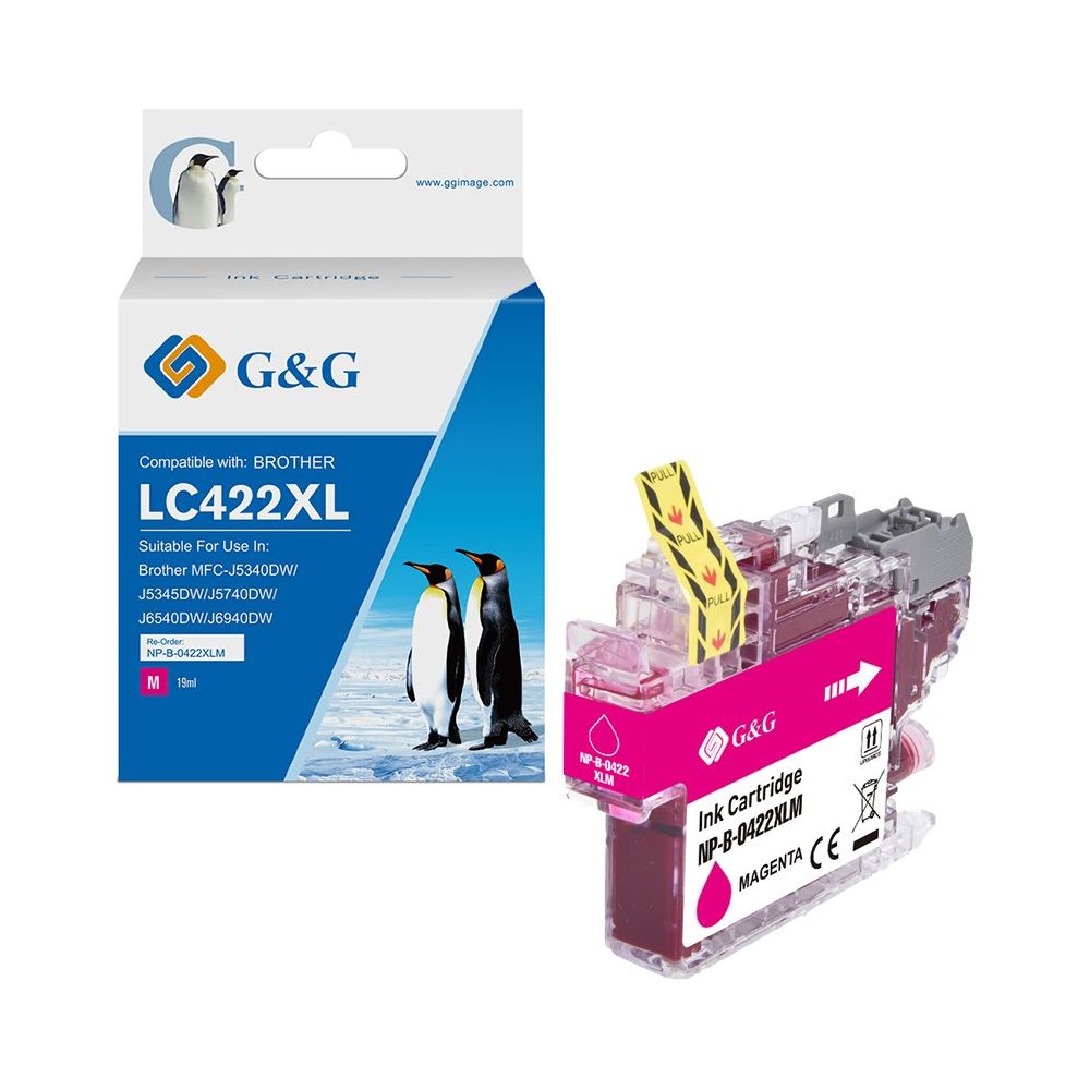 G&G Ninestar samheitahylki: Brother LC-422XLM Rautt