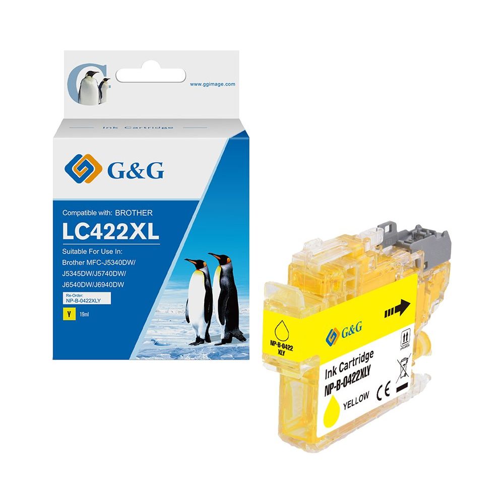 G&G Ninestar samheitahylki: Brother LC-422XLY Gult