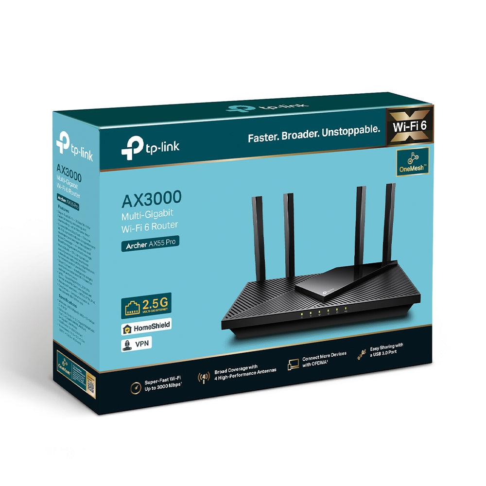 TP-LINK Router Archer AX55 Pro Black