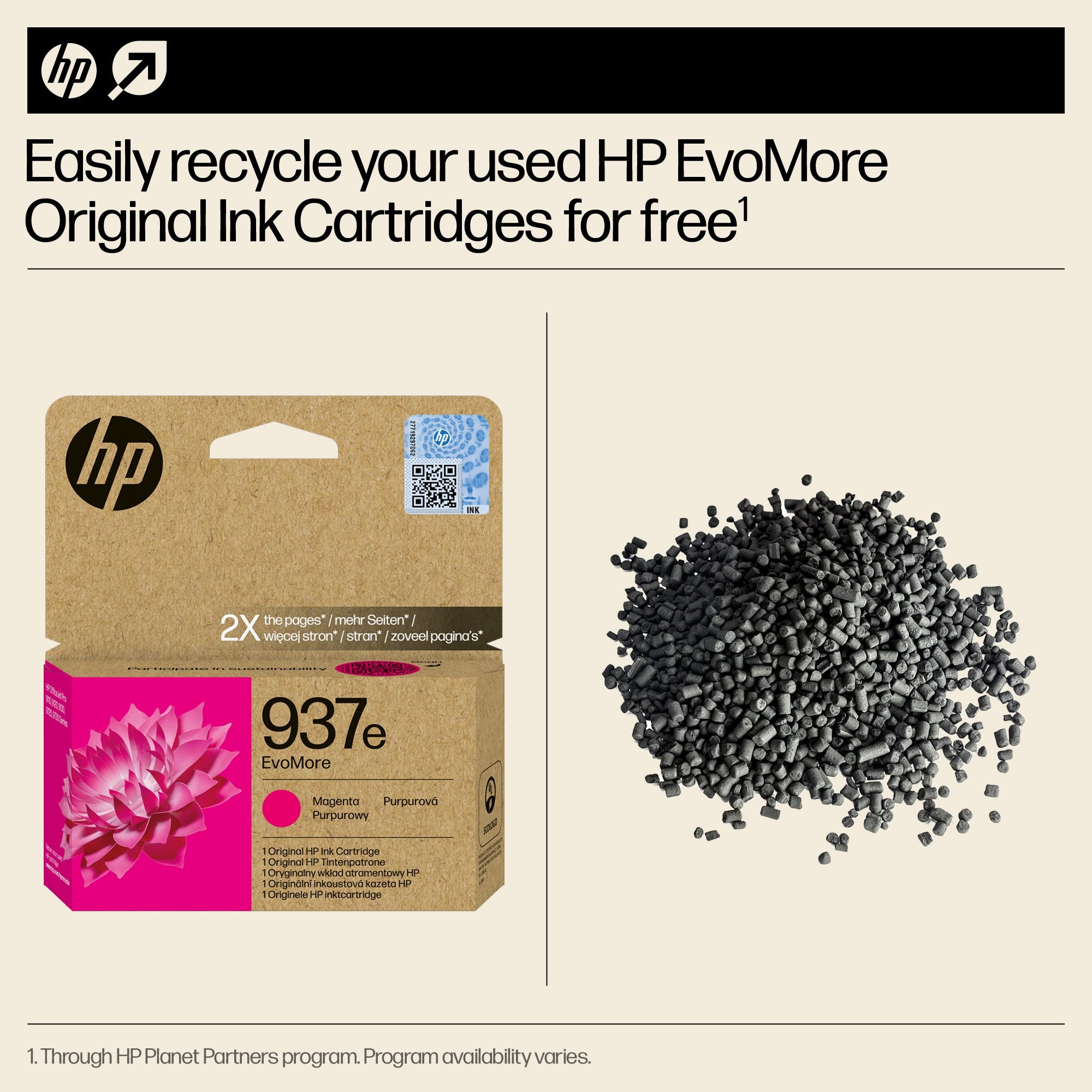 HP 937e EvoMore Magenta Original Ink Cartridge
