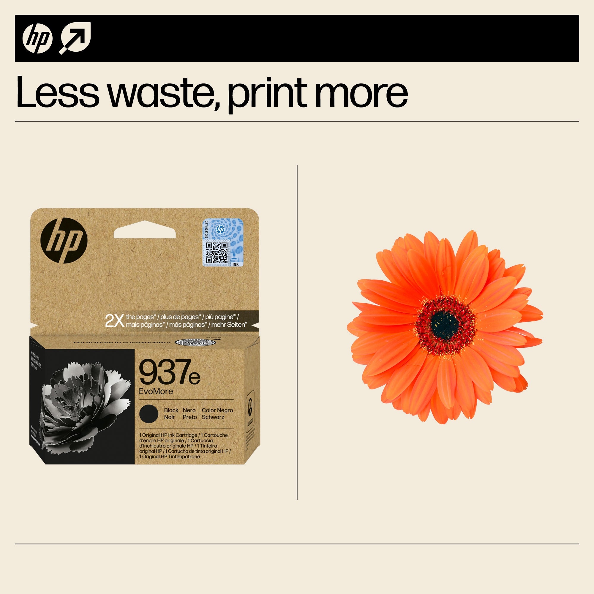 HP 937e EvoMore Black Original Ink Cartridge