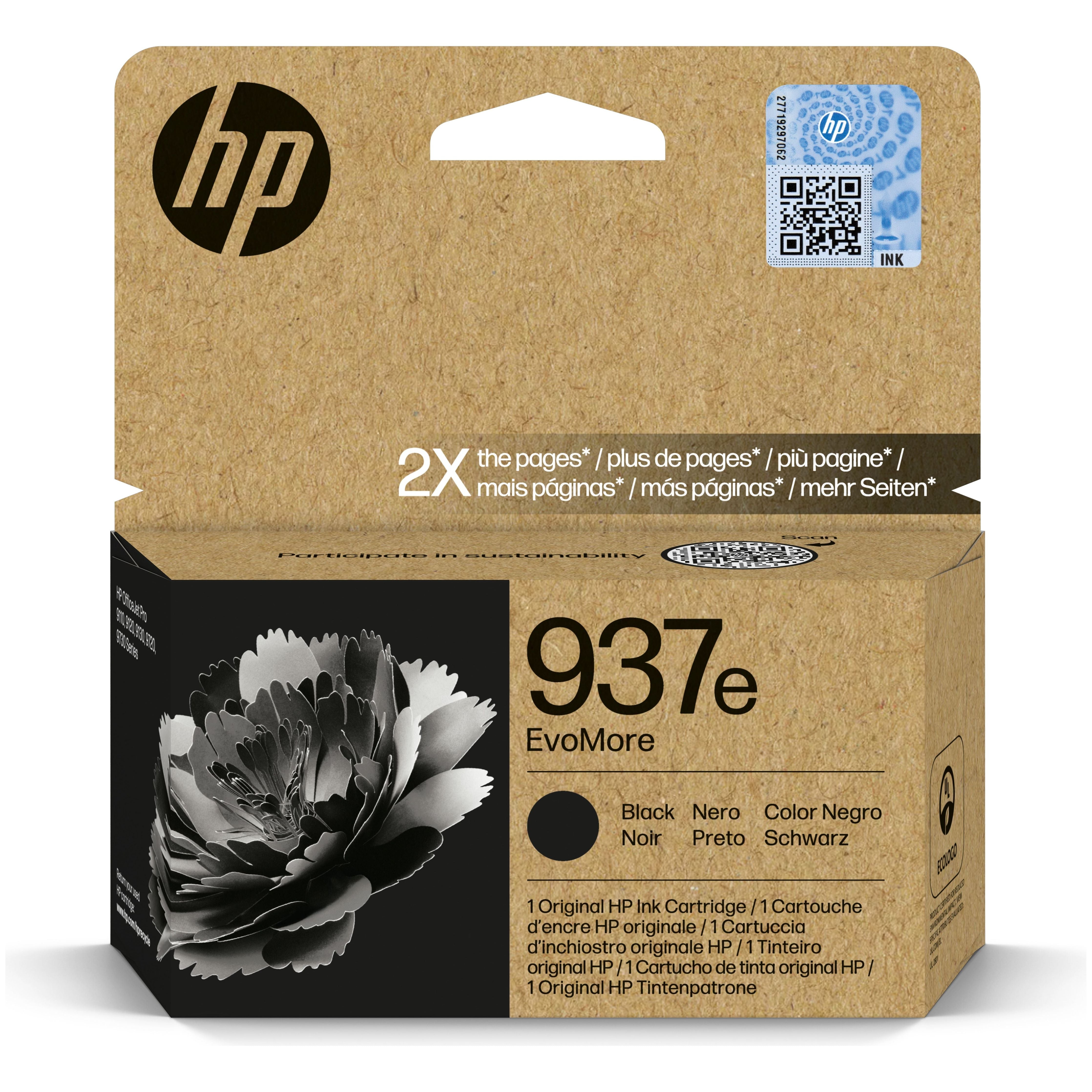 HP 937e EvoMore Black Original Ink Cartridge