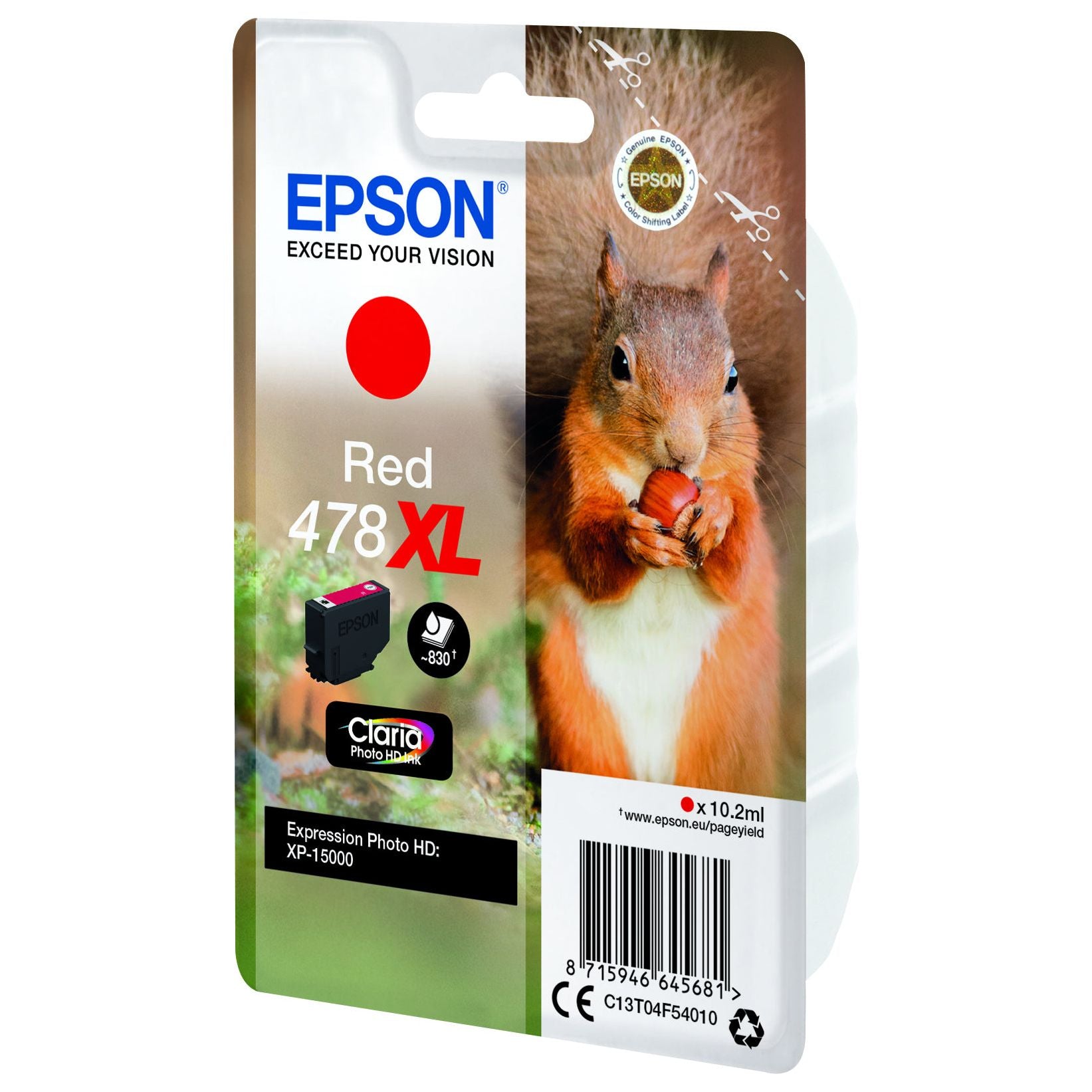 478XL Red Claria Photo HD Ink