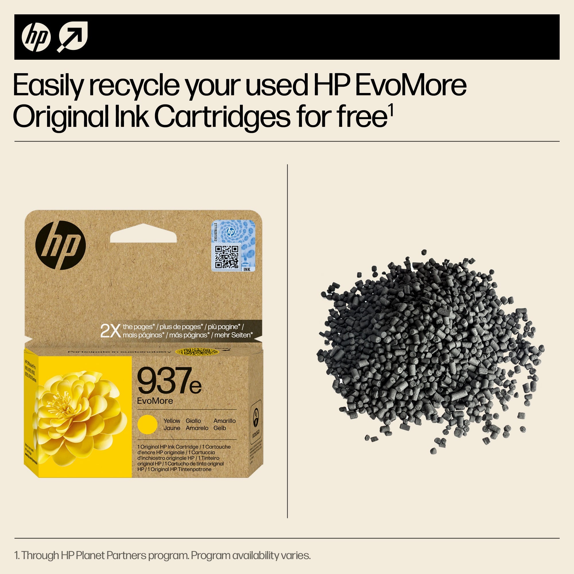 HP 937e EvoMore Yellow Original Ink Cartridge