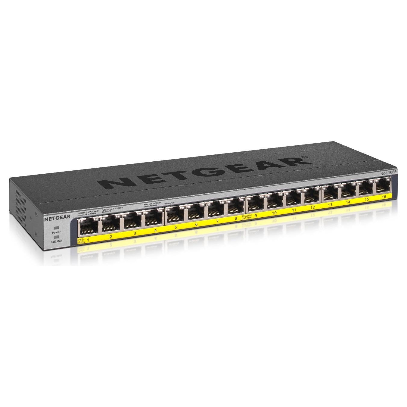 Netgear Switch GS116PP-100EUS / GS116PP Black