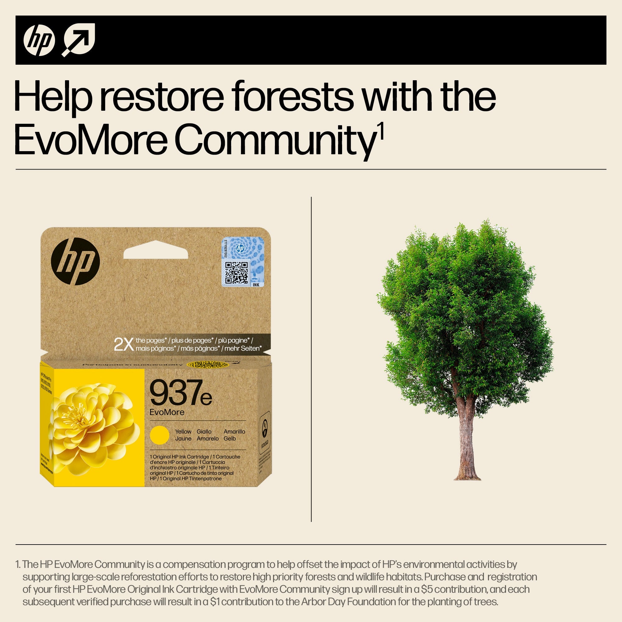 HP 937e EvoMore Yellow Original Ink Cartridge