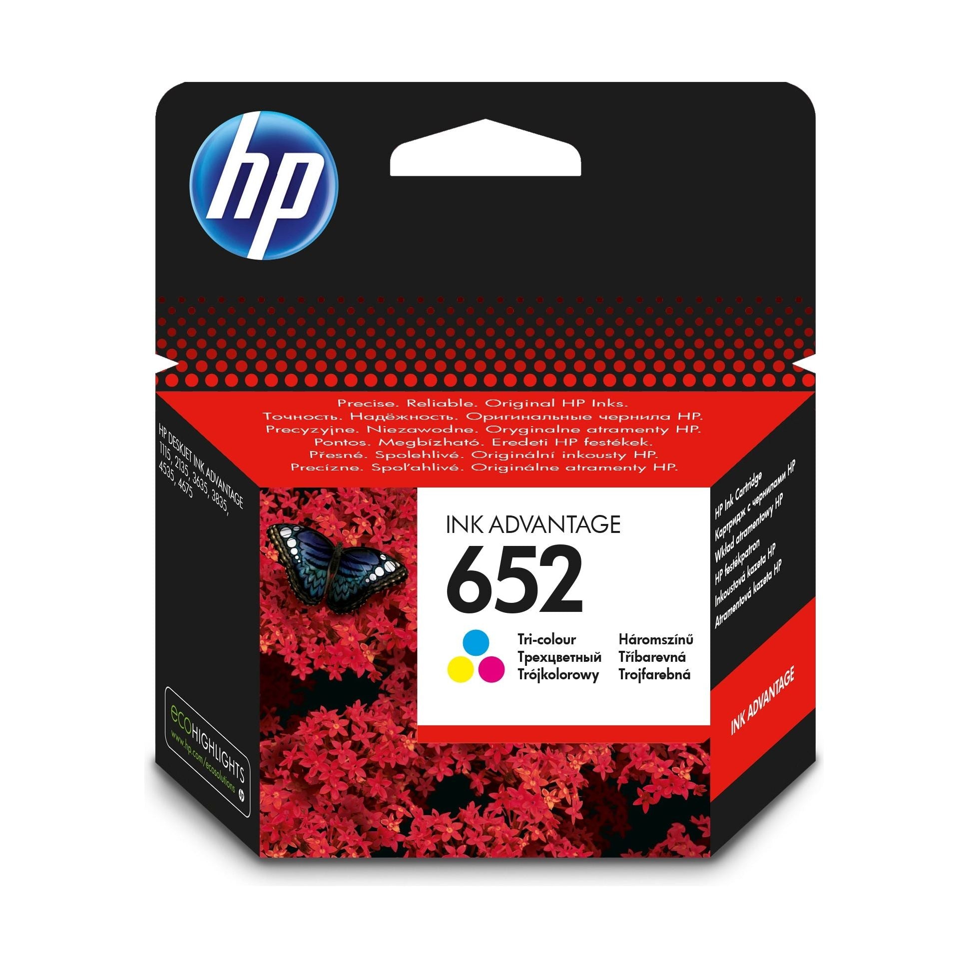 HP 652 Tri-color Original Ink Advantage Cartridge