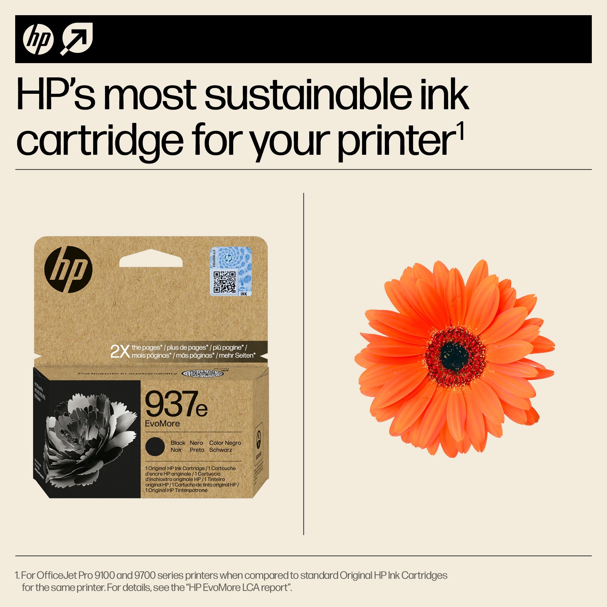 HP 937e EvoMore Black Original Ink Cartridge