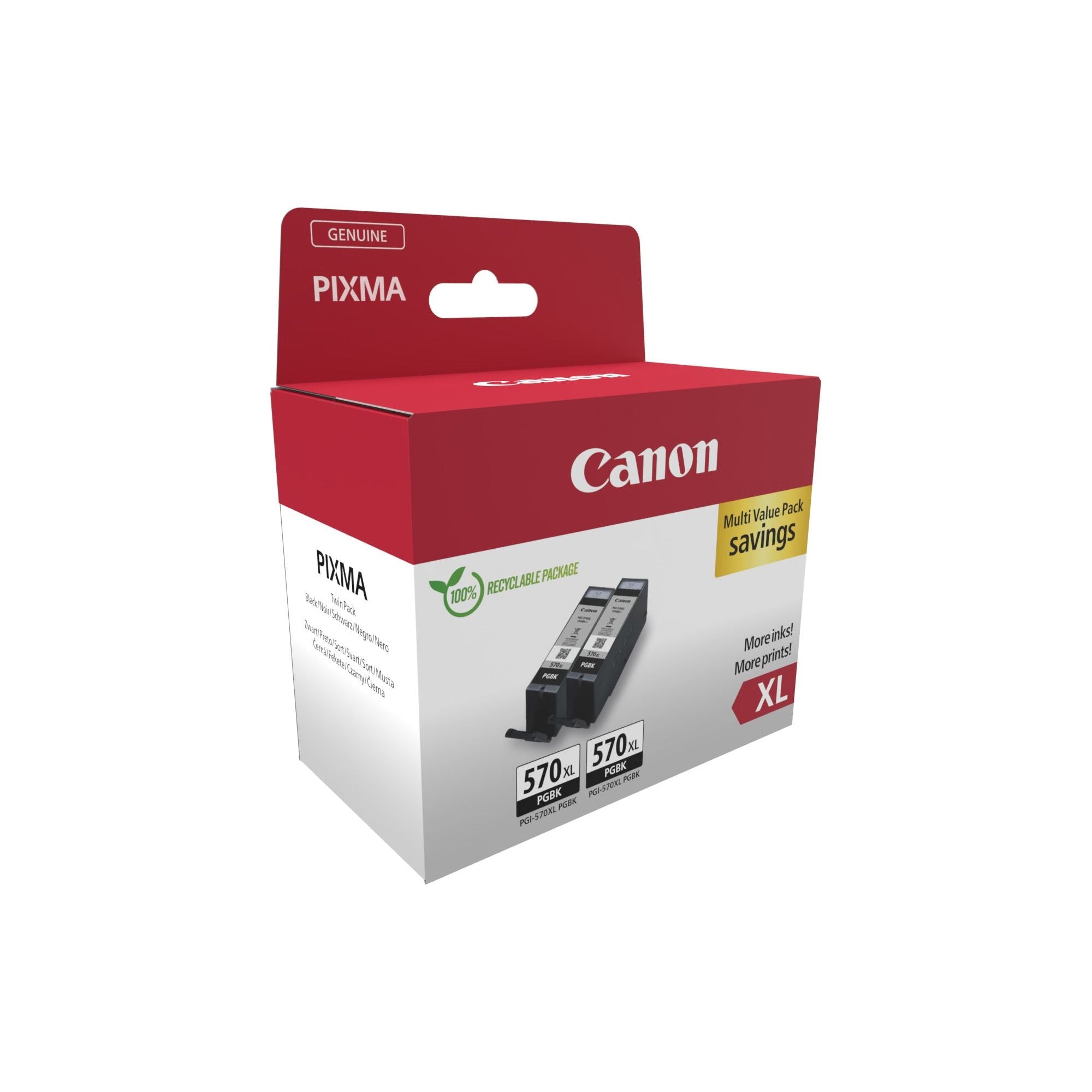 Canon 0318C010 ink cartridge 2 pc(s) Original High (XL) Prentar svart