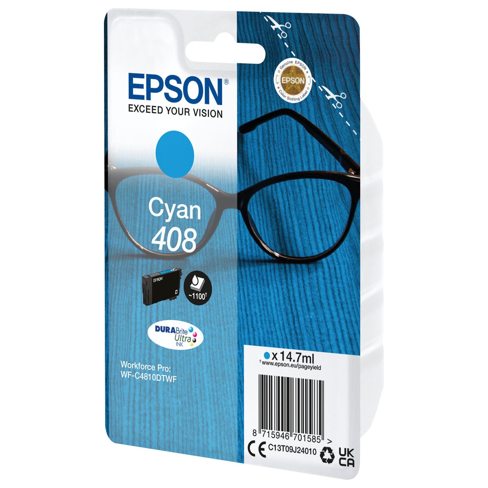 Epson 408 Cyan Ink cartridge