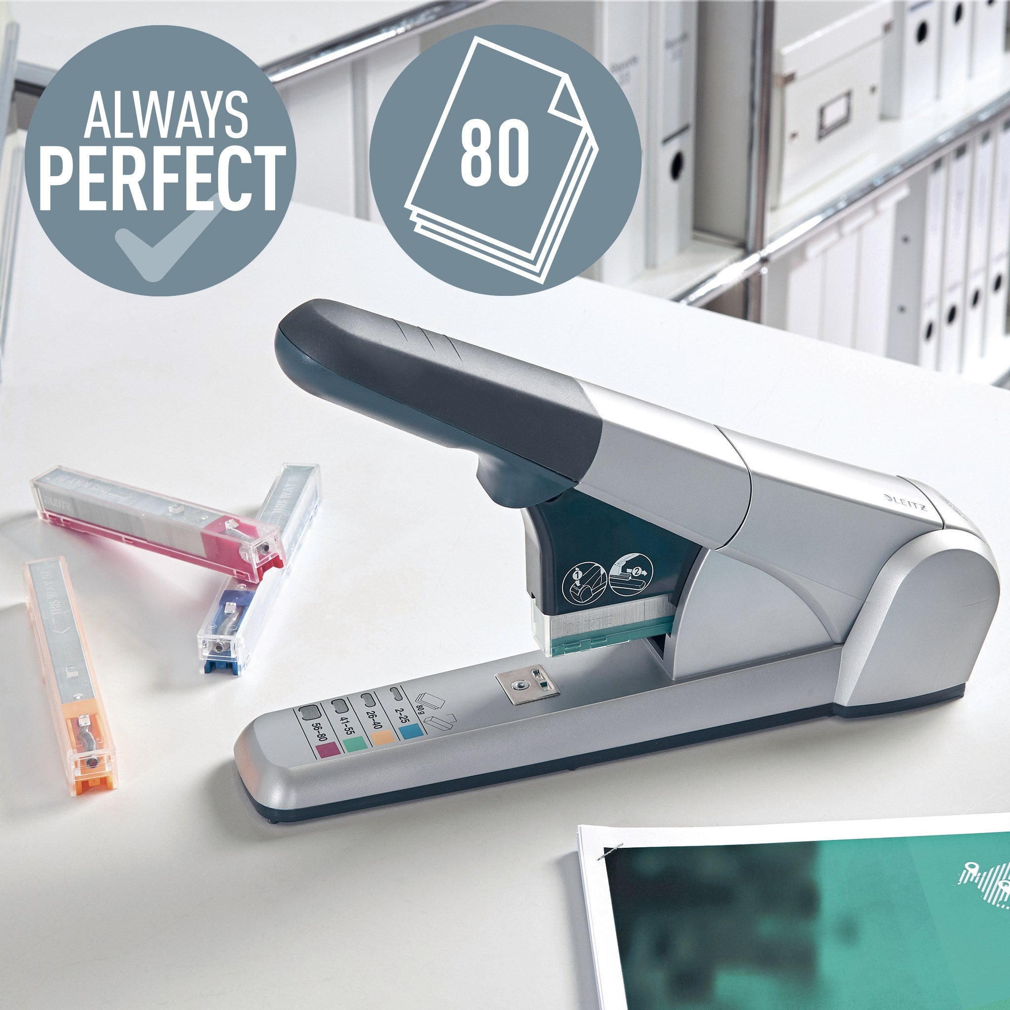 Heftari, 5551 HD80 80 blaða silfur