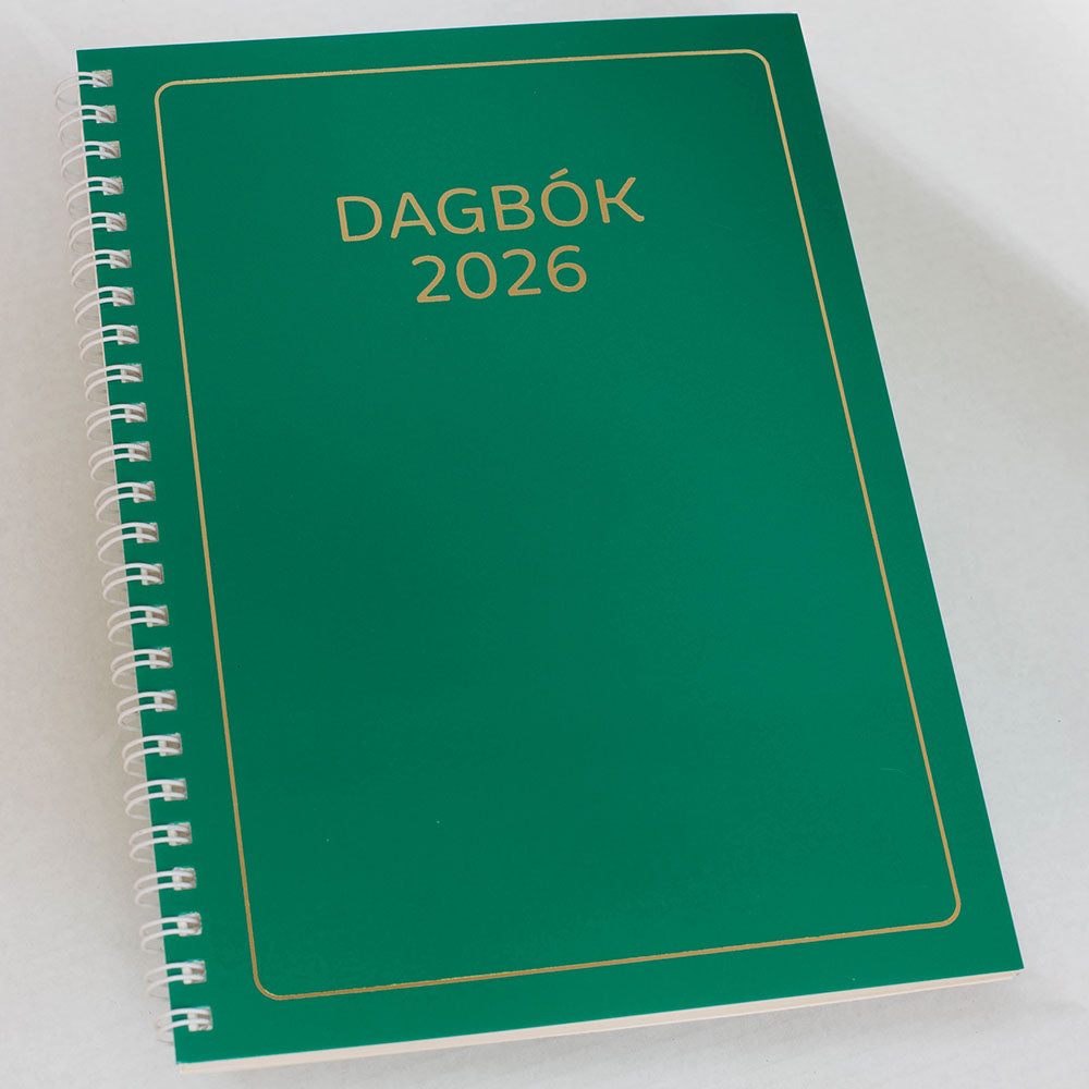 Dagbók Lóa Gorma A5  2026 Vika Græn
