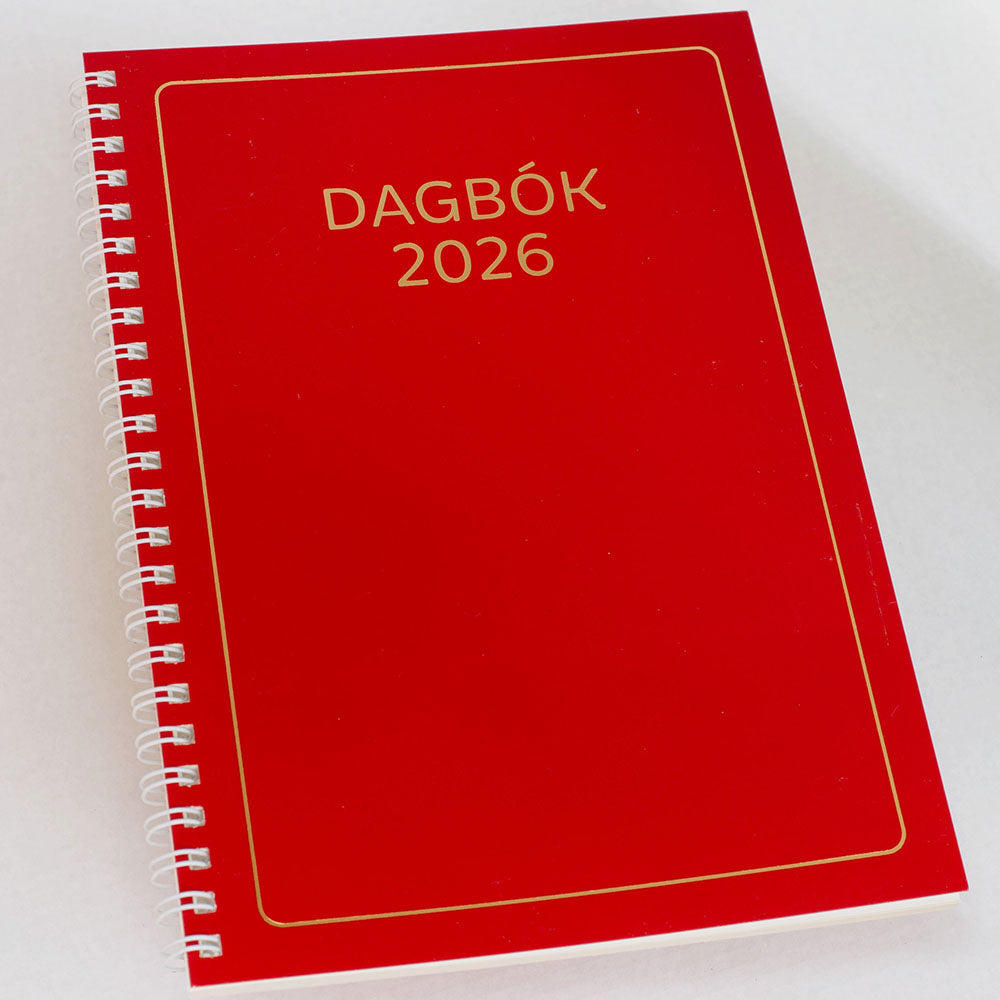 Dagbók Lóa Gorma A5 2026 Vika Rauð