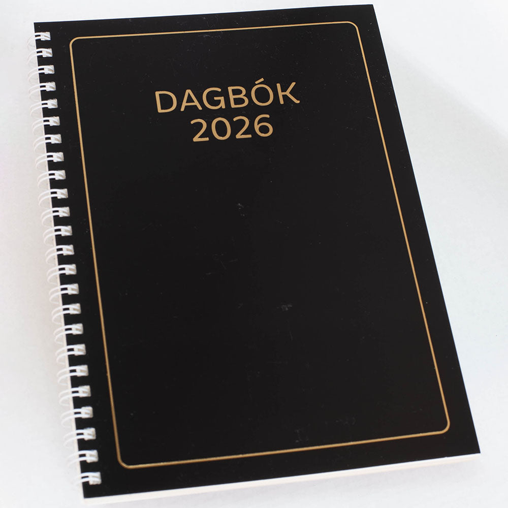 Dagbók Lóa Gorma A5 2026 Vika Svört