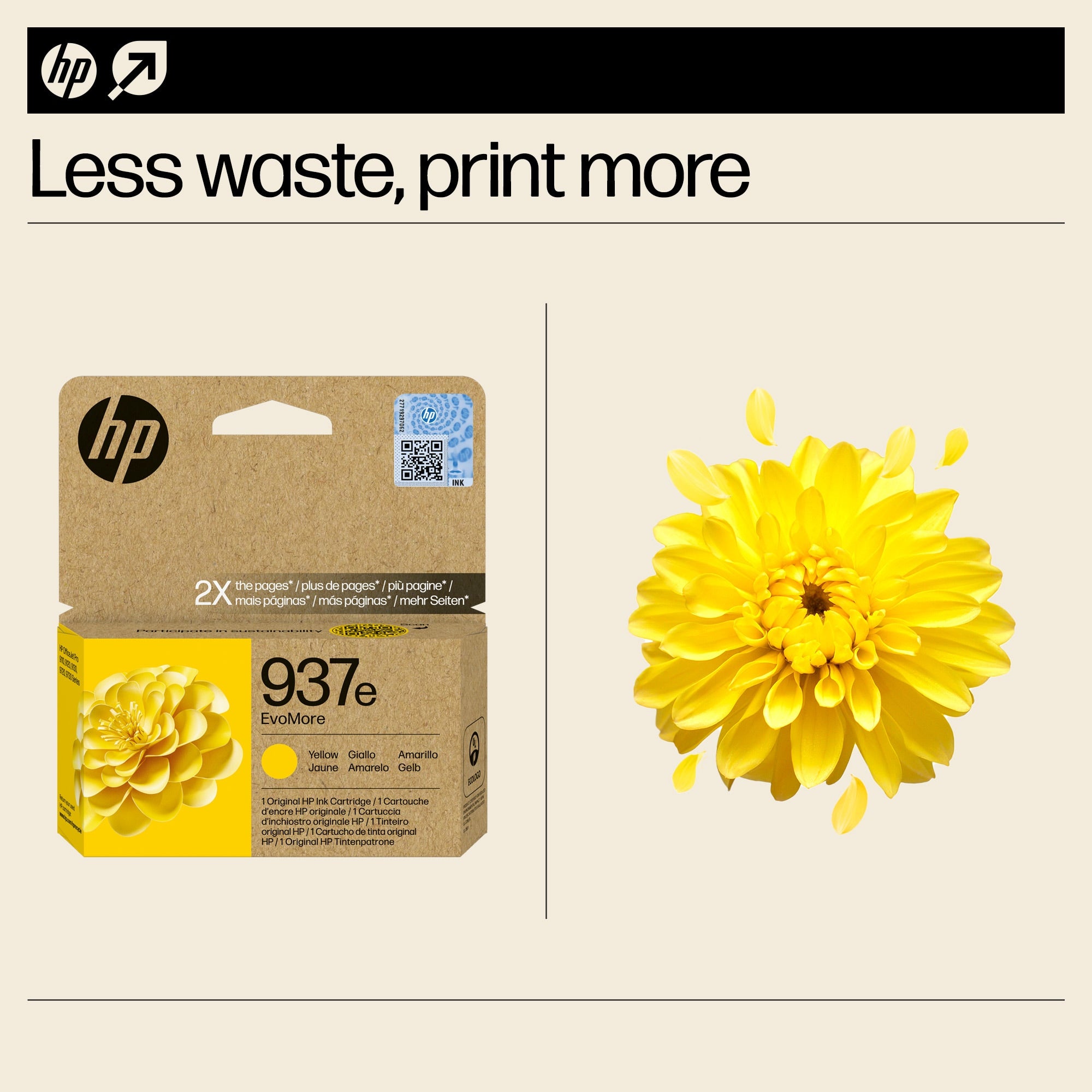 HP 937e EvoMore Yellow Original Ink Cartridge