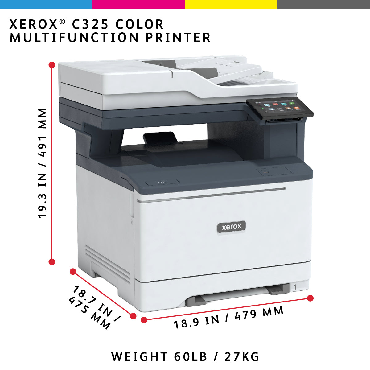 Xerox C325 A4 33ppm þráðlaus tvíhliða afritun/prentun/skönnun/fax PS3 PCL5e/6