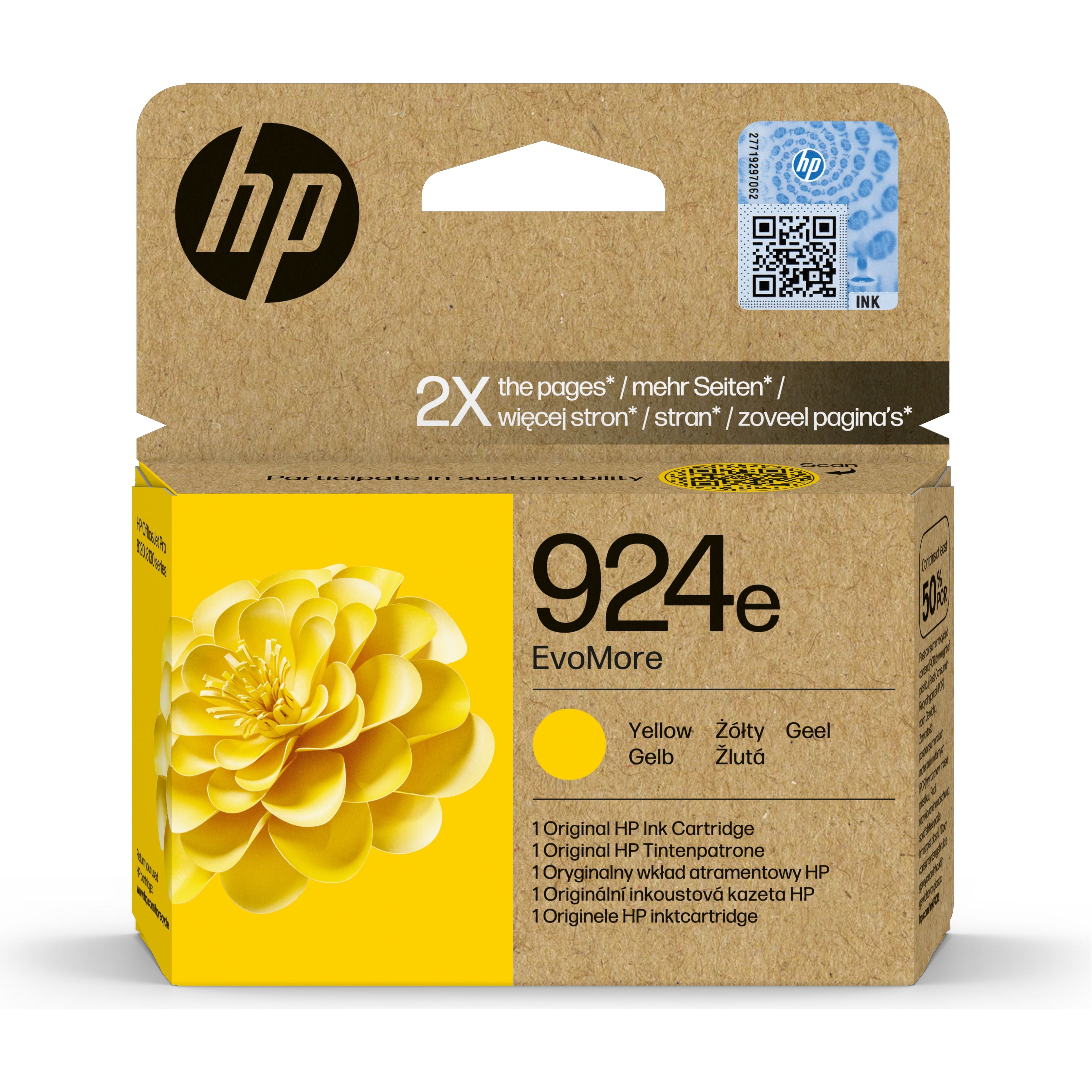 Cartuccia HP 924e EvoMore Giallo Originale – Alta Resa Per Stampare Di Più