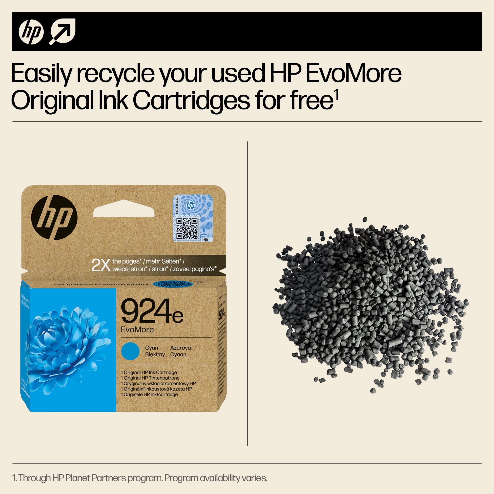 HP 924e EvoMore Cyan Original Ink Cartridge