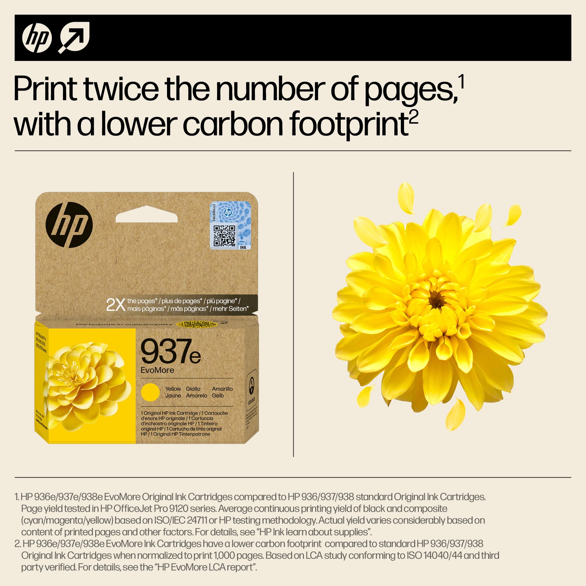 HP 937e EvoMore Yellow Original Ink Cartridge