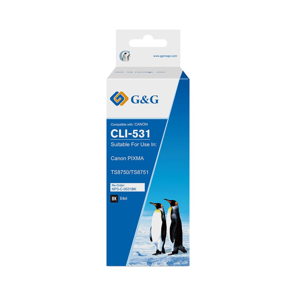 G&G Ninestar samheitahylki: Canon CLI-531 - Svart