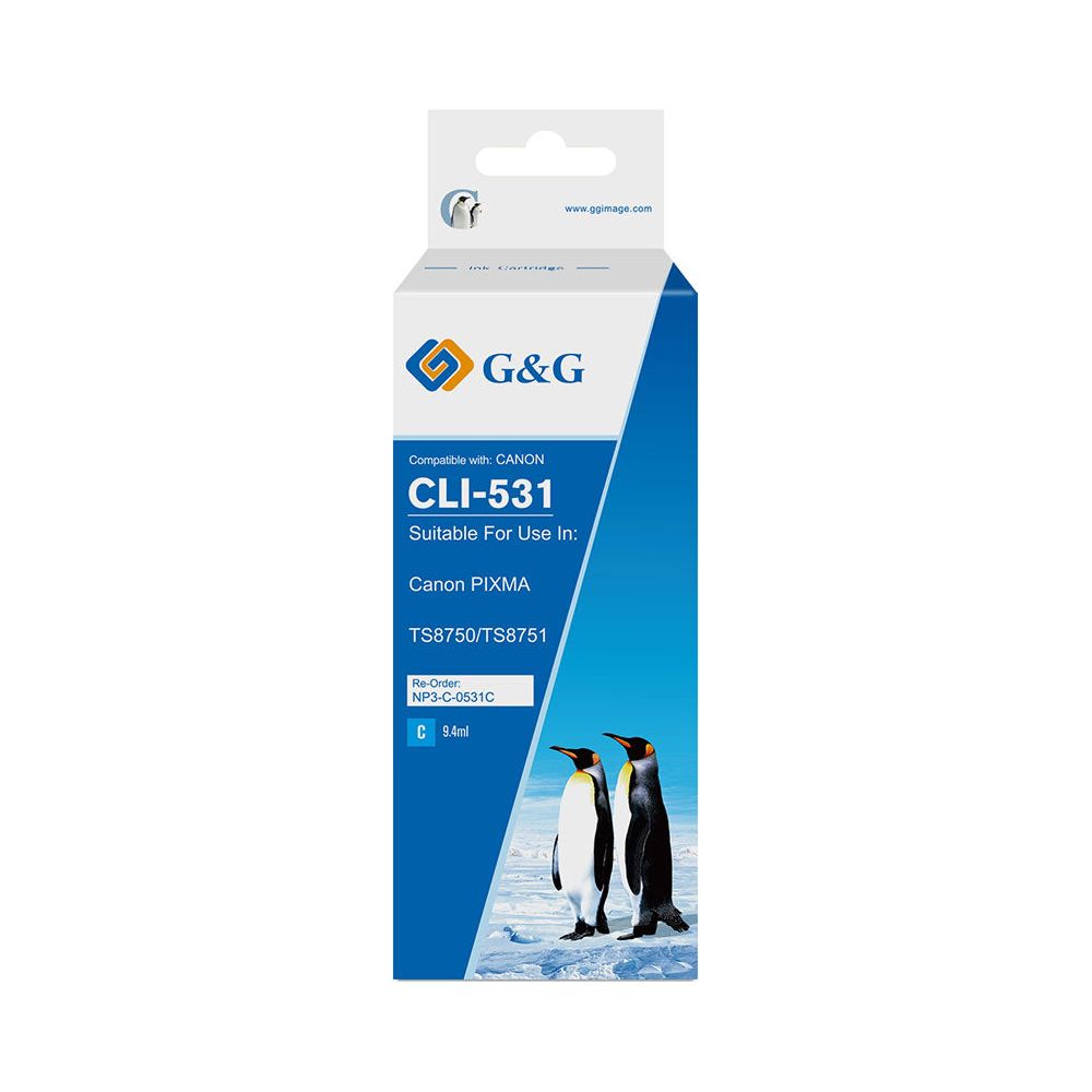 G&G Ninestar samheitahylki: Canon CLI-531 - Blátt