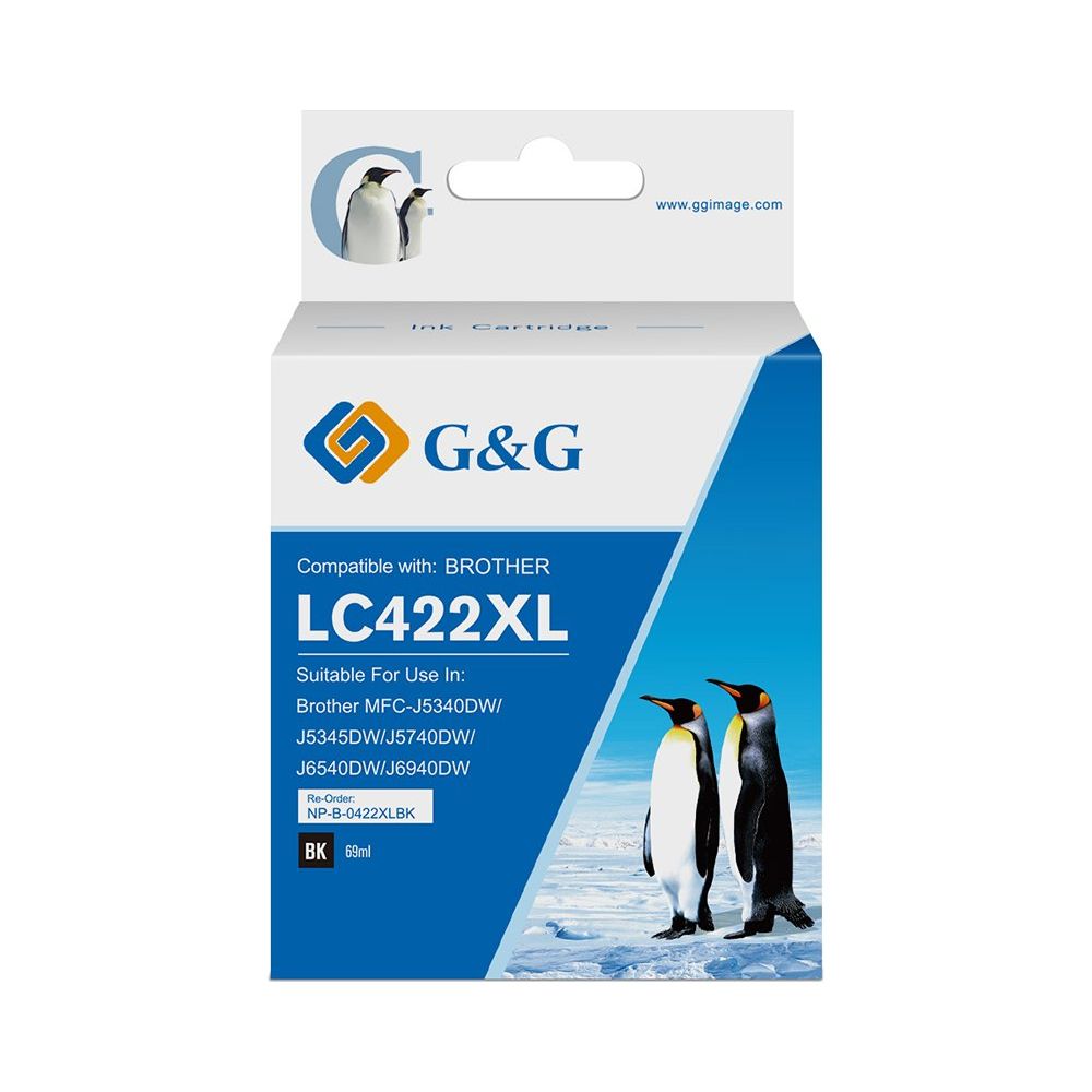 G&G Ninestar samheitahylki: Brother LC-422XLBK Svart