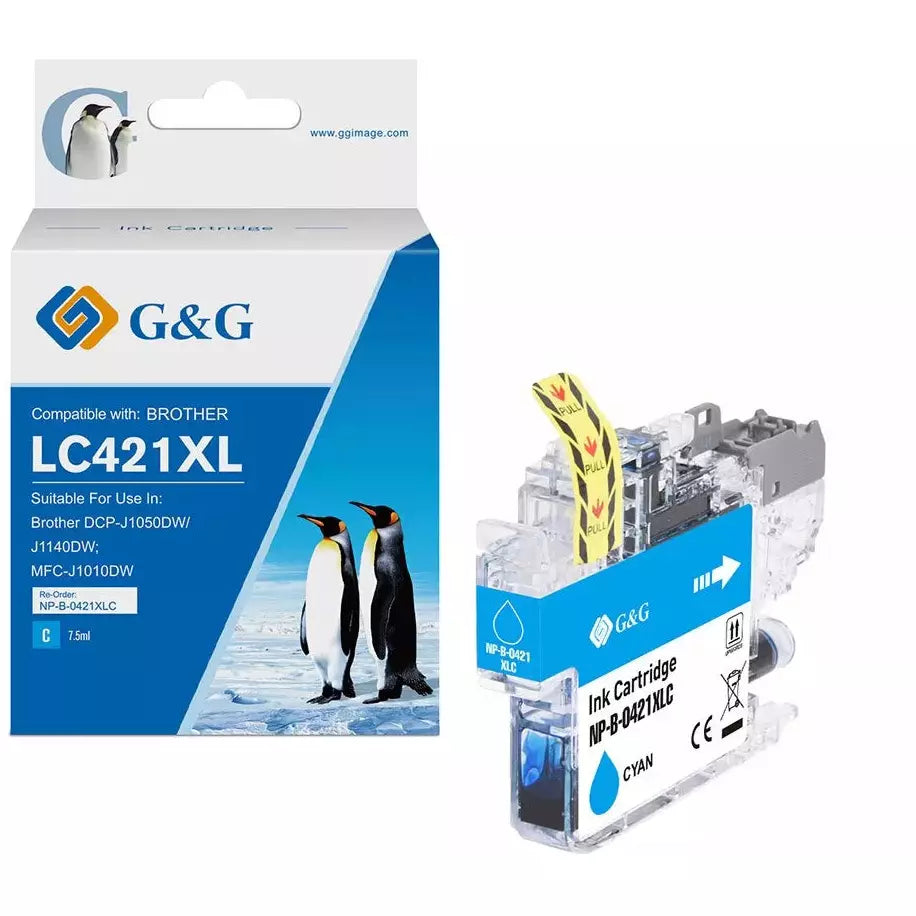 G&G Ninestar samheitahylki: Brother LC-421XL Blátt
