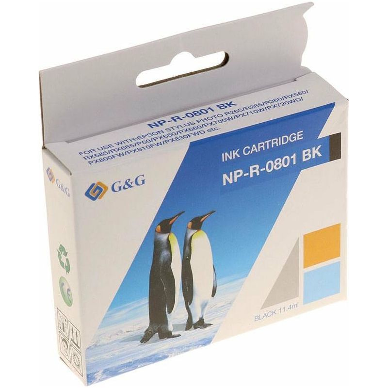 G&G Ninestar samheitahylki: Epson T0801 Svart