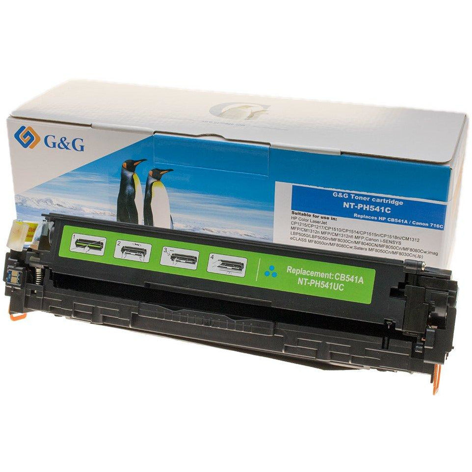 G&G Ninestar Universal samheitahylki: HP 125A/ 128A/ 131A/ CB541A/ CE321A/ CF211A/ Canon 716C/ 731C Blátt