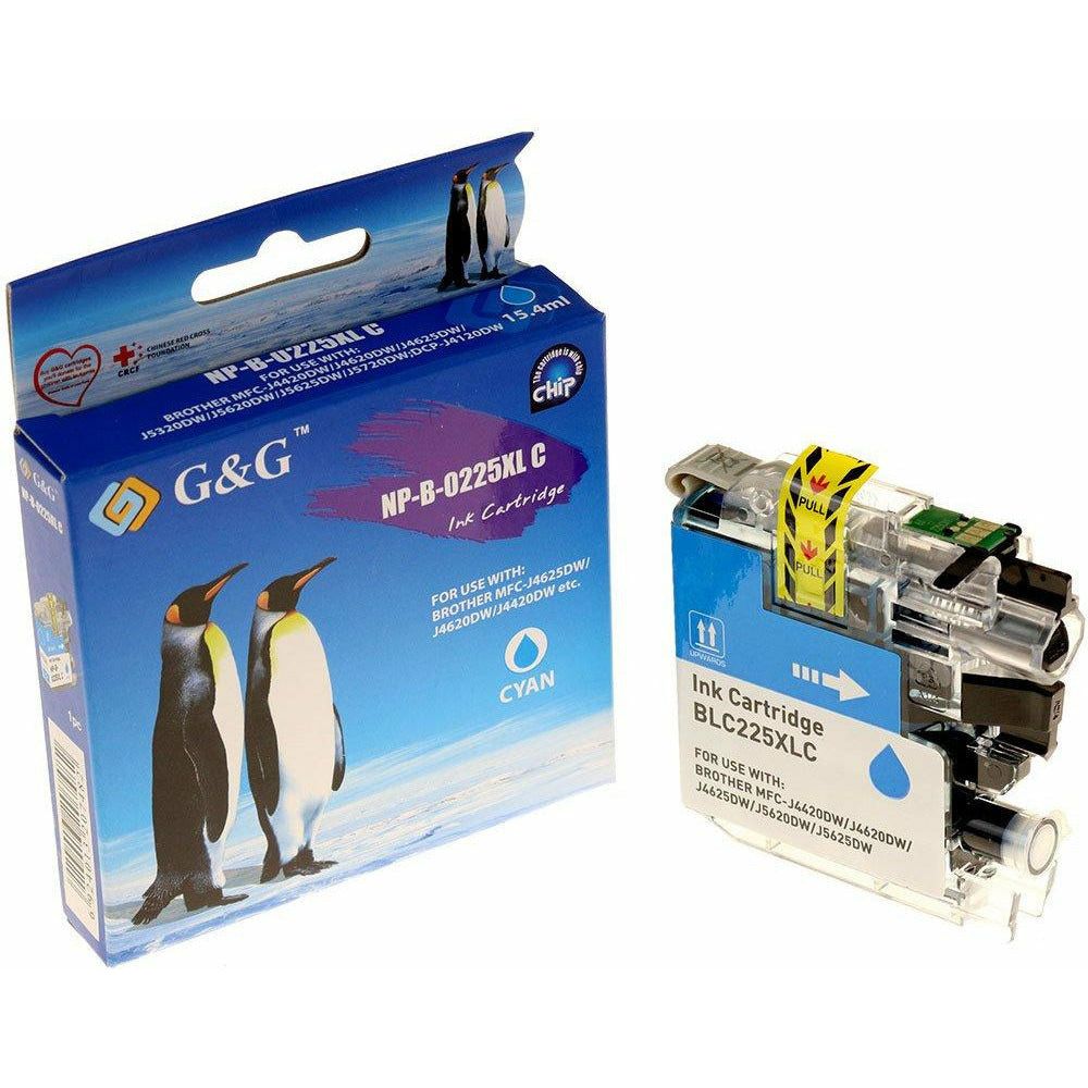 G&G Ninestar samheitahylki: Brother LC-225XLC Blátt