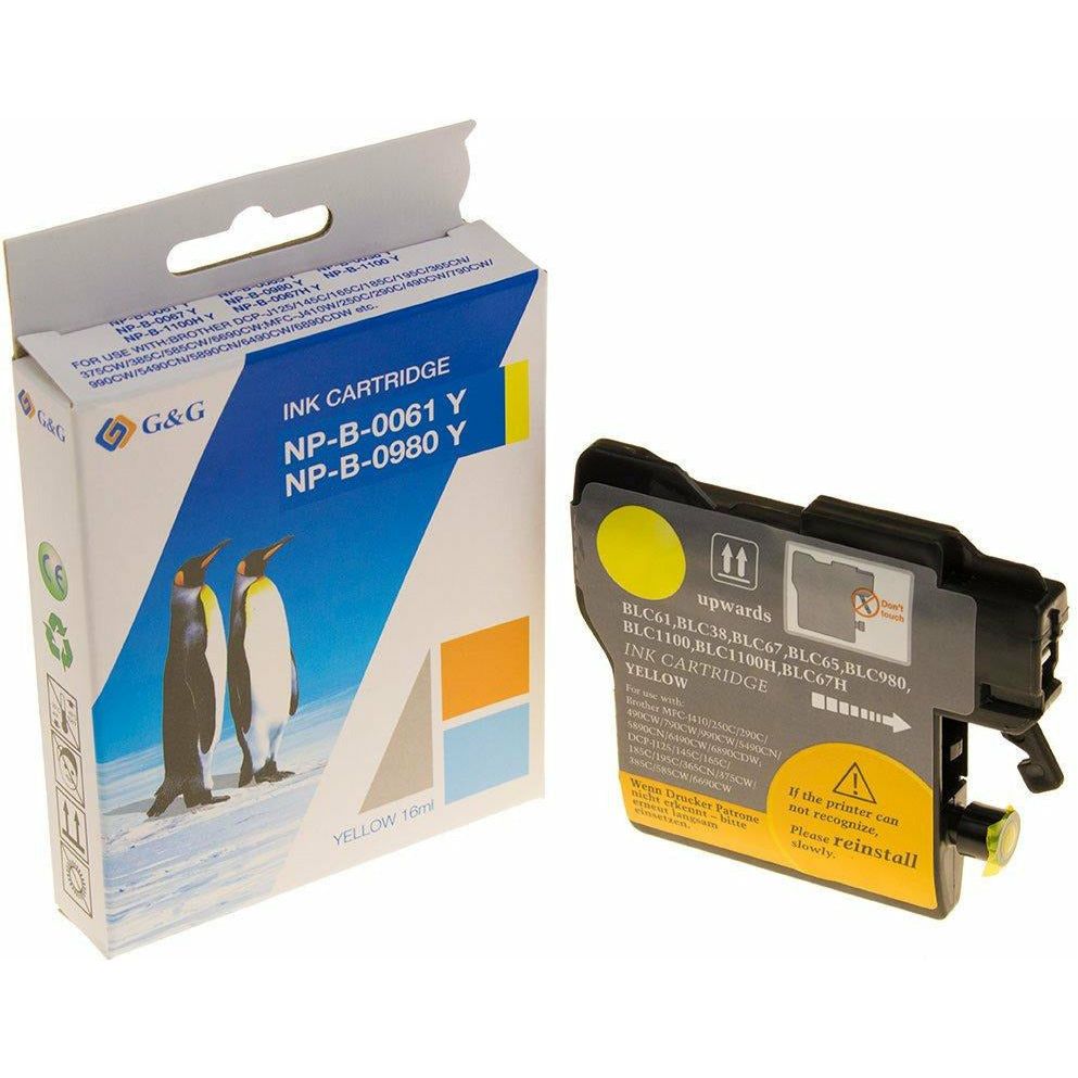 G&G Ninestar samheitahylki: Brother LC-980Y / LC-1100Y / LC-1100HY Gult