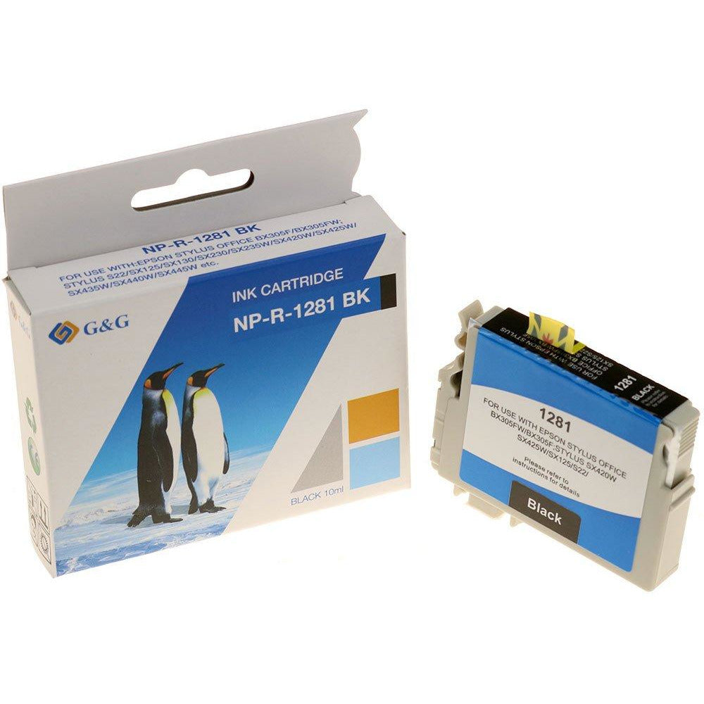 G&G Ninestar samheitahylki: Epson T1281 Svart