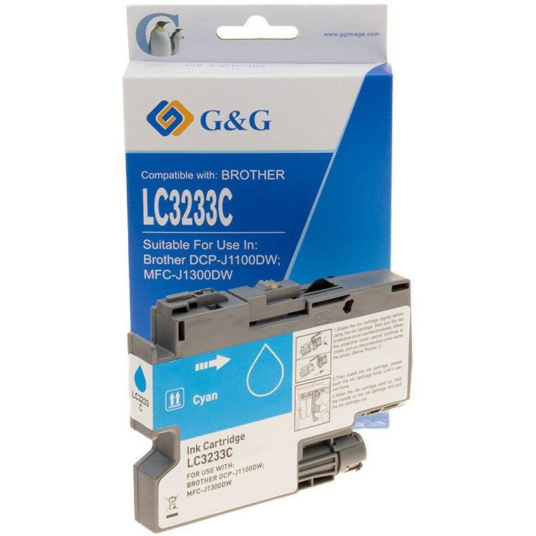G&G Ninestar samheitahylki: Brother LC-3233C Blátt