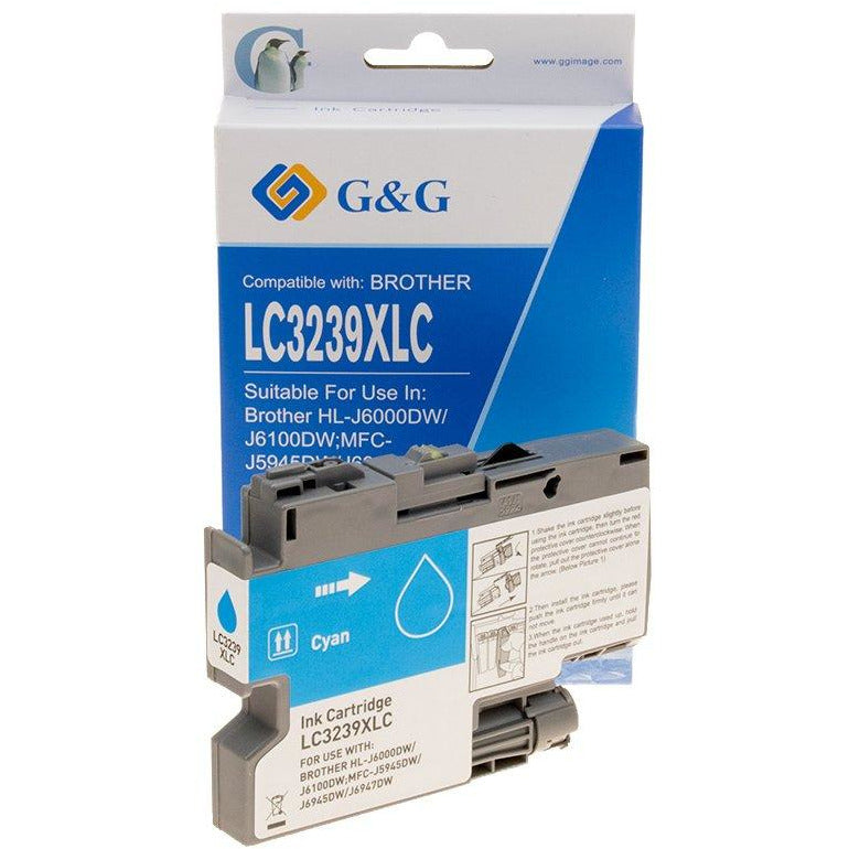 G&G Ninestar samheitahylki: Brother LC-3239XL-C Blátt