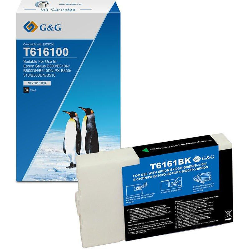G&G Ninestar Premium samheitahylki: Epson T6161/ C13T616100 Svart