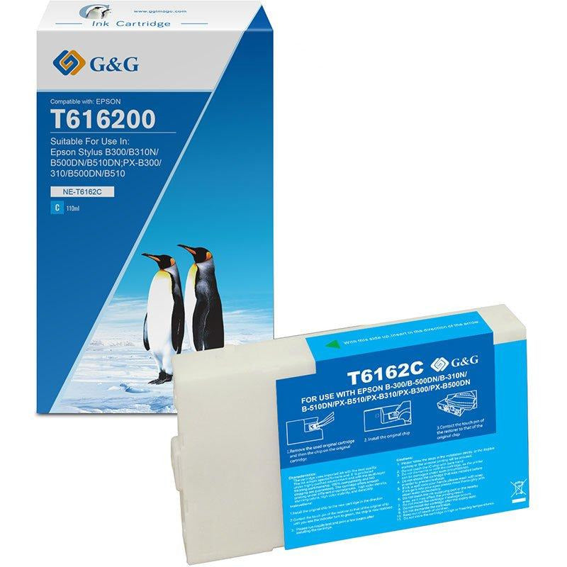 G&G Ninestar Premium samheitahylki: Epson T6162/ C13T616200 Blátt