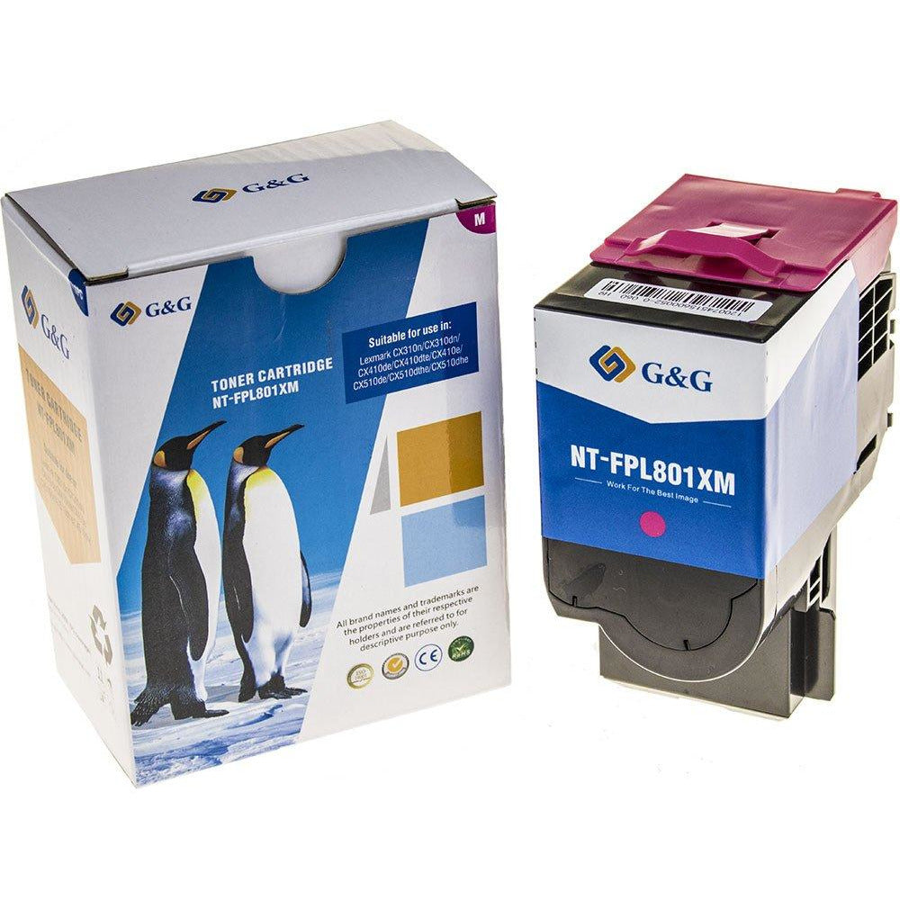 G&G Ninestar samheitahylki: Lexmark 802SM/ 80C1SM0/ 80C2SM0/ 80C8SM0 Rautt