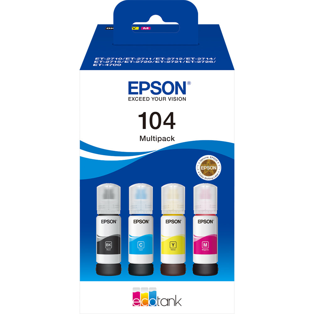 EPSON 104 ECOTANK blekhylki – fjögur í pakka