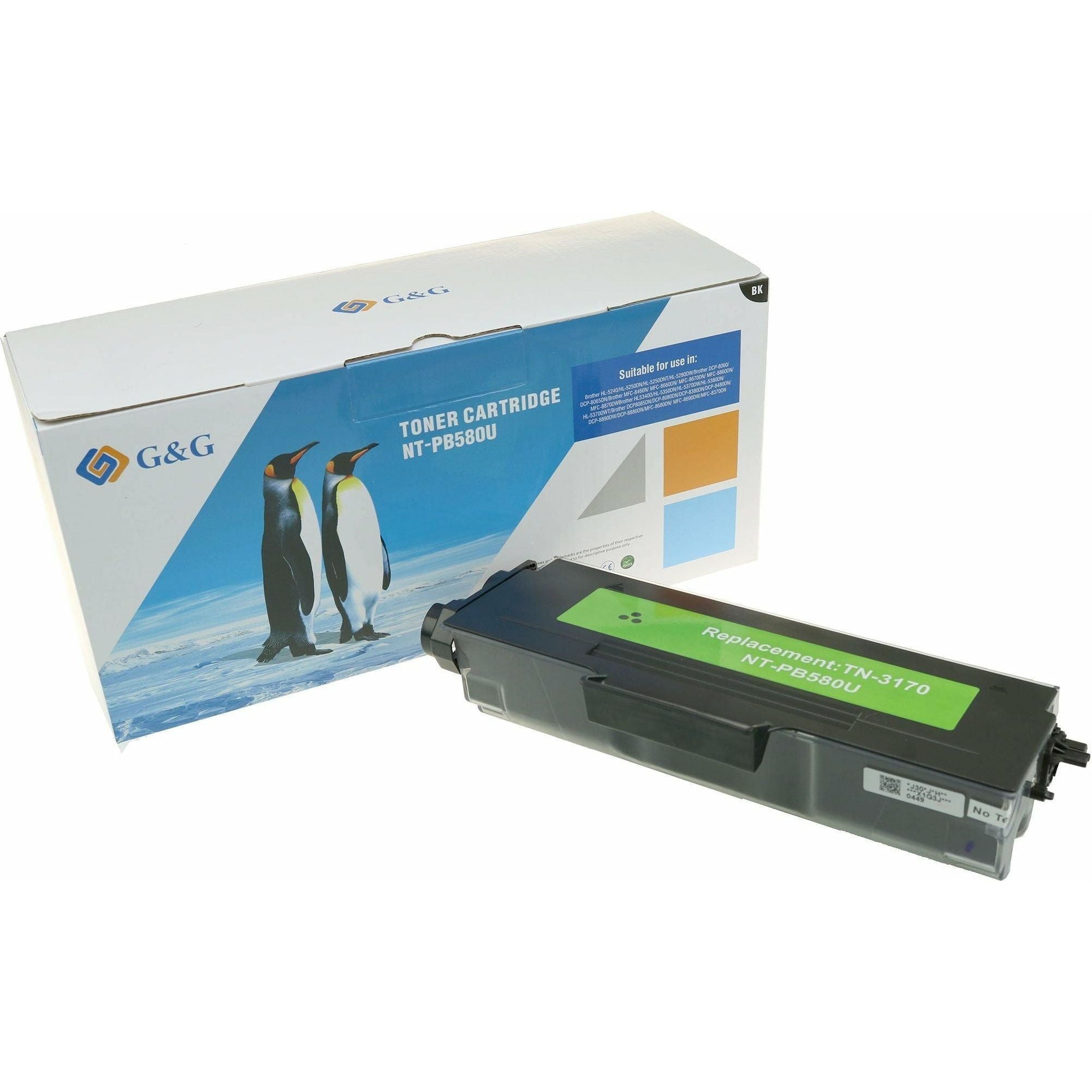 G&G Ninestar samheitahylki: Brother TN-3060/ TN-3170/ TN-3280/ TN-7600 (8.000 síður) Svart