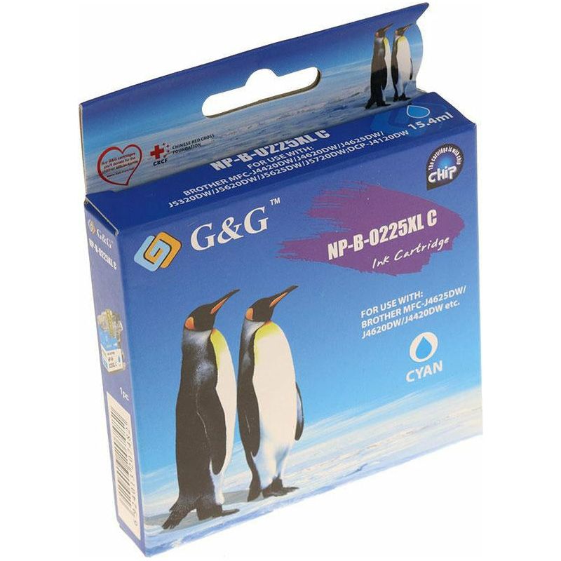 G&G Ninestar samheitahylki: Brother LC-225XLC Blátt