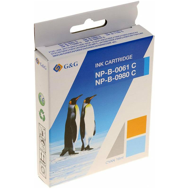 G&G Ninestar samheitahylki: Brother LC-980C / LC-1100C / LC-1100HC Blátt