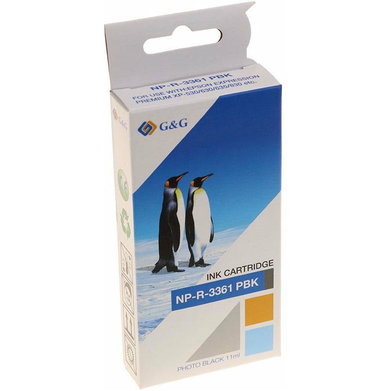 G&G Ninestar samheitahylki: Epson 33XL Photo-Svart