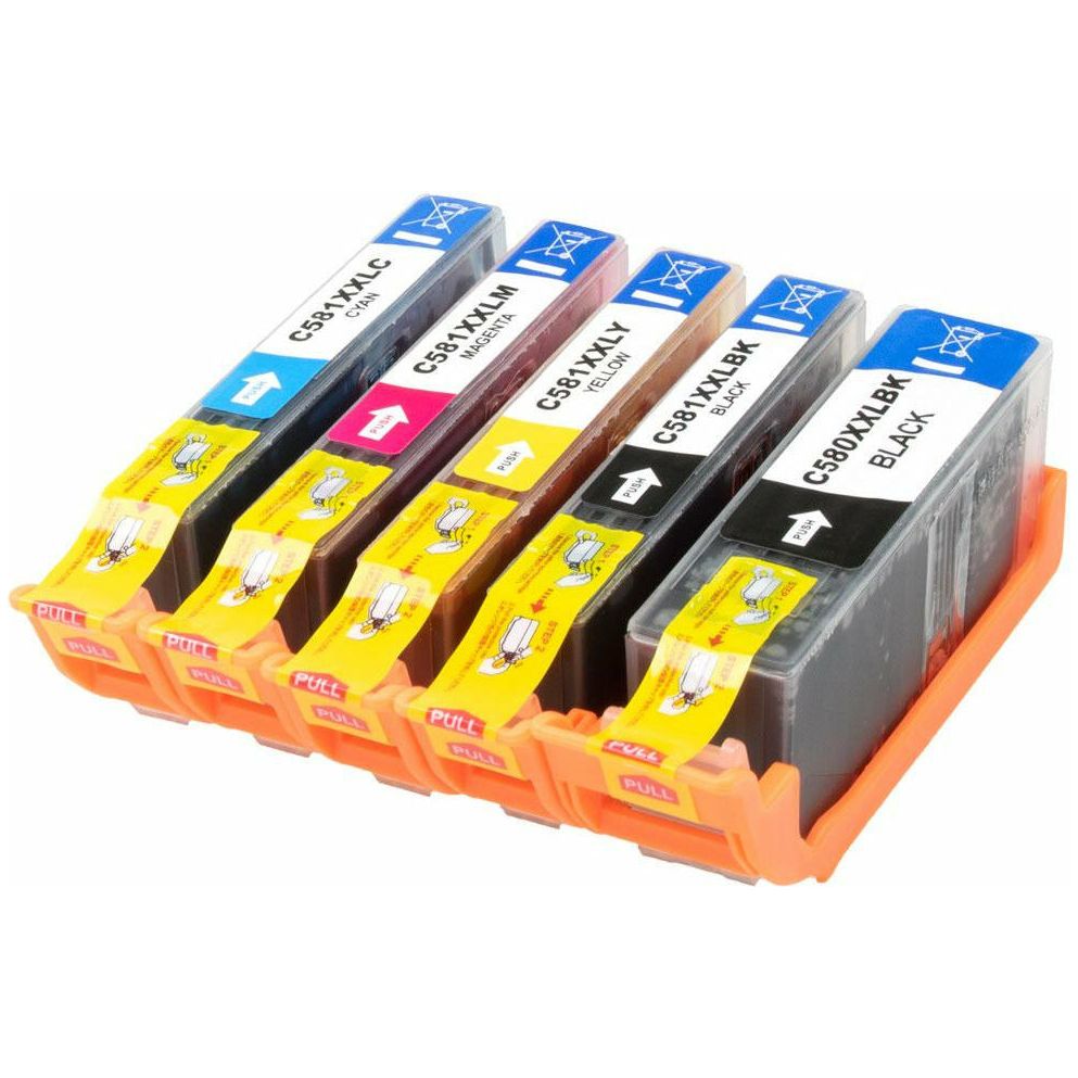 G&G Ninestar samheitahylki: Canon PGI-580XXL / CLI-581XXL Blátt, Rautt, Gult, Svart og Fotosvart