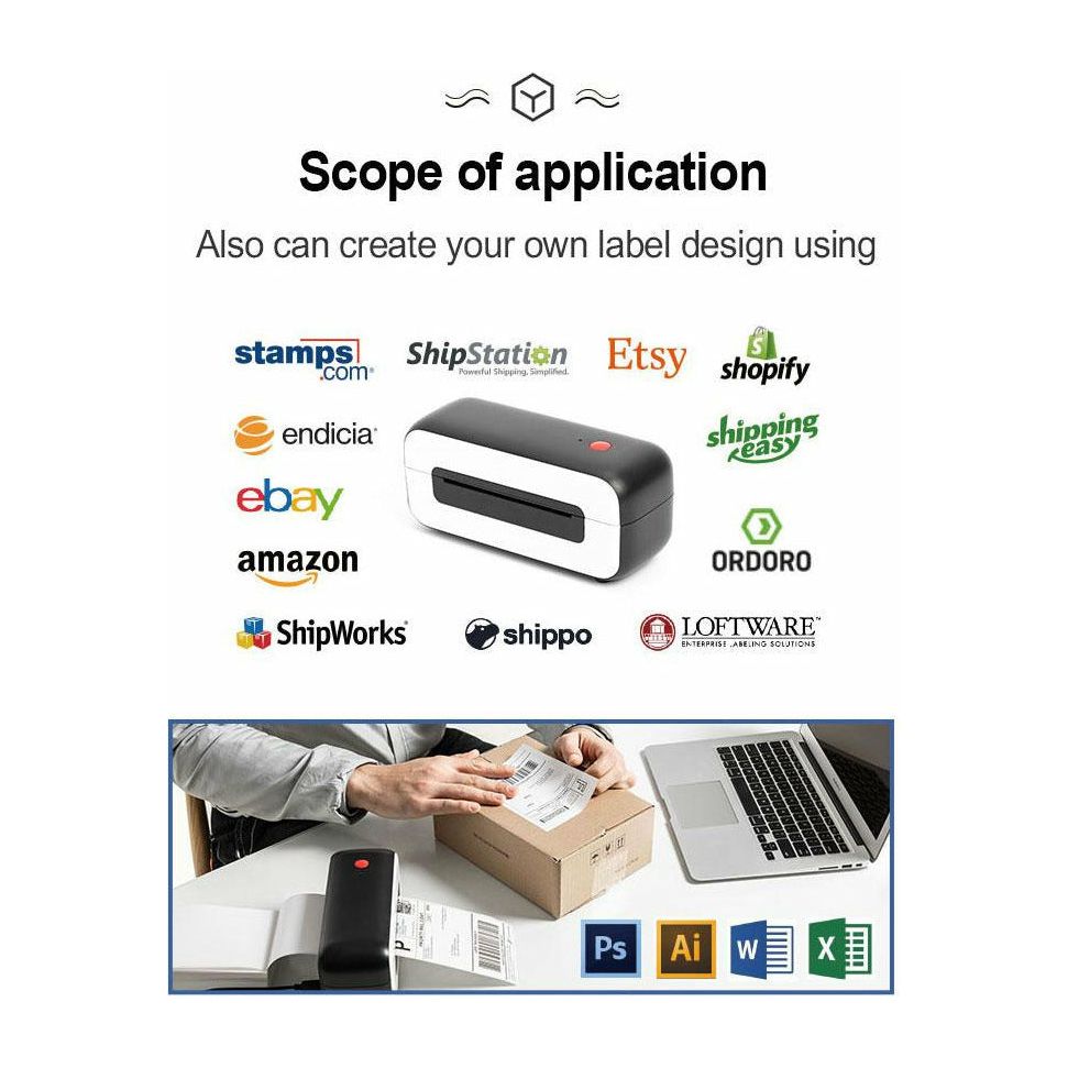 Aimo AM-246s límmiðaprentari fyrir sendingar ofl.