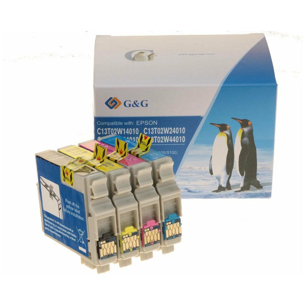 G&G Ninestar samheitahylki: Epson 502XL Blátt, Rautt, Gult, Svart