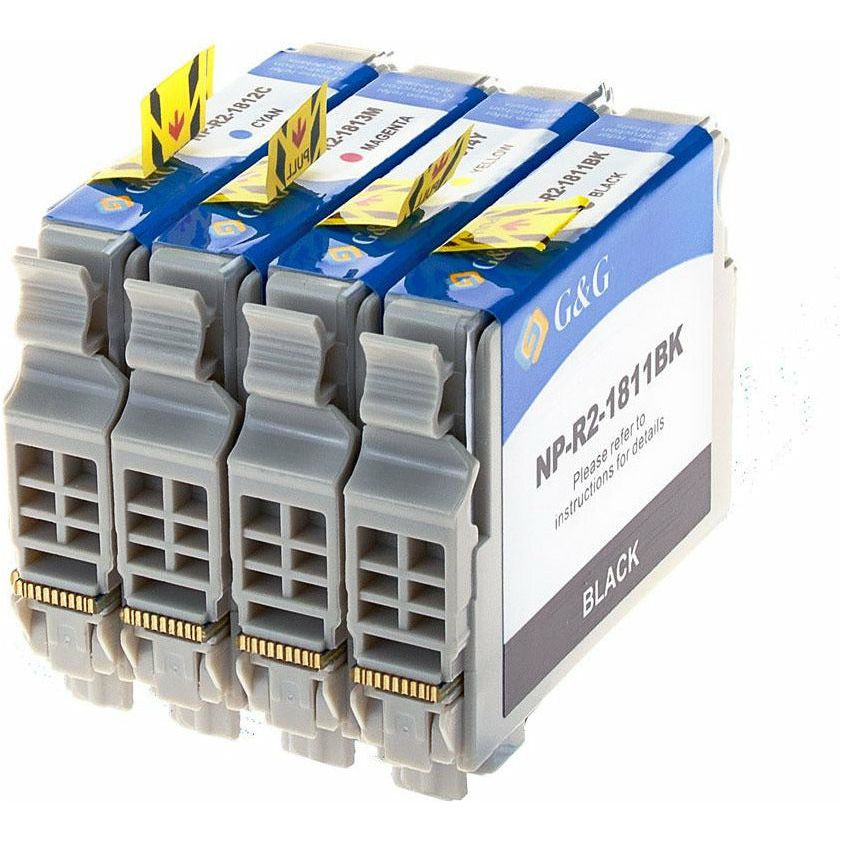 G&G Ninestar samheitahylki: Epson 18XL Pakki: 2x Svart, Blátt, Rautt, Gult